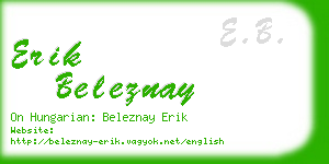 erik beleznay business card